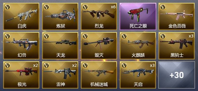 穿越火线（CF）8王者武器 64V武器 2V角色 14皮肤 可排位