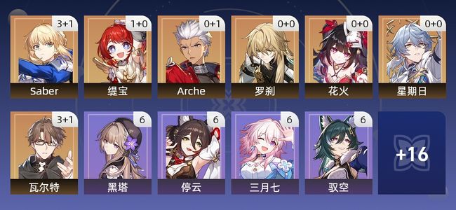 崩坏：星穹铁道18黄 14角色黄 4光锥黄 7五星角色 4五星光锥 66级 女主