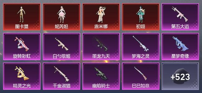 和平精英【苹果版】6载具 37升级枪 38粉装 25尾迹 284套装 164671热力 10印记