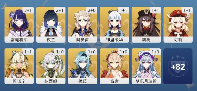 原神122黄 89角色黄 33武器黄 46五星角色 26五星武器 女主 60级