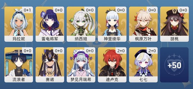 原神23黄 21角色黄 2武器黄 15五星角色 2五星武器 女主 57级