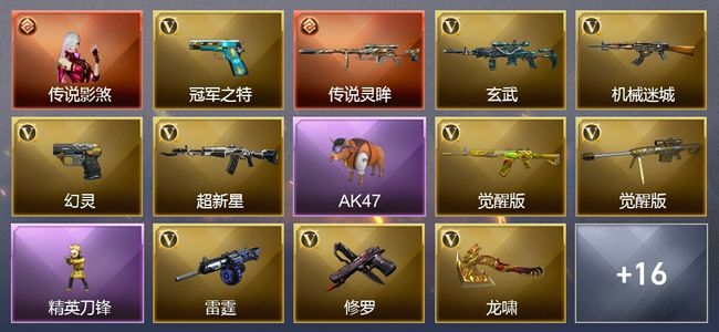 穿越火线（CF）1传说角色 1传说武器 3王者武器 29V武器 11V角色 3皮肤 可排位