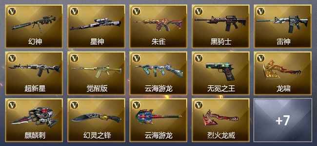 穿越火线（CF）1王者武器 20V武器 10V角色 6皮肤 可排位