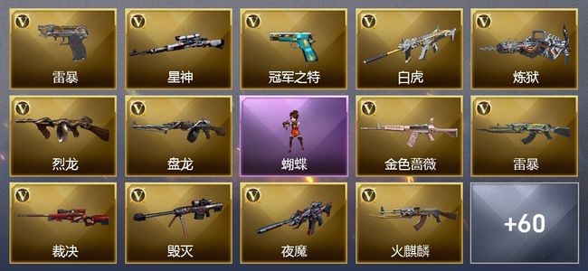 穿越火线（CF）8王者武器 2炫金武器 99V武器 32V角色 14皮肤 可排位