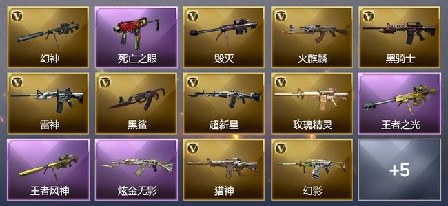 穿越火线（CF）2王者武器 1炫金武器 13V武器 4V角色 2皮肤 可排位