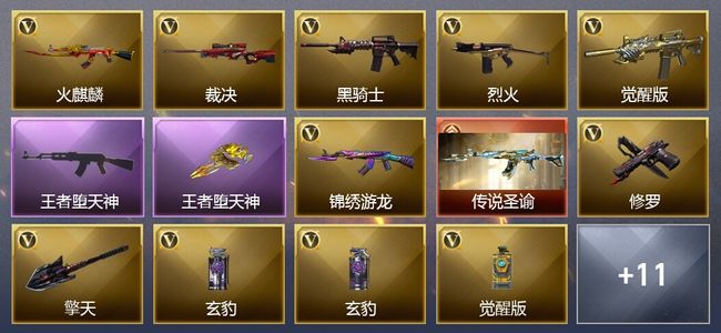 穿越火线（CF）1传说武器 9王者武器 22V武器 9V角色 3皮肤 可排位