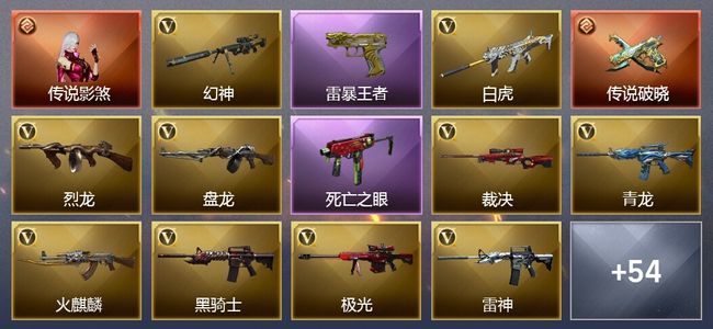 穿越火线（CF）1传说角色 3传说武器 11王者武器 2炫金武器 68V武器 23V角色 19皮肤 可排位