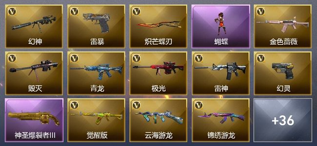 穿越火线（CF）10王者武器 61V武器 29V角色 11皮肤 可排位