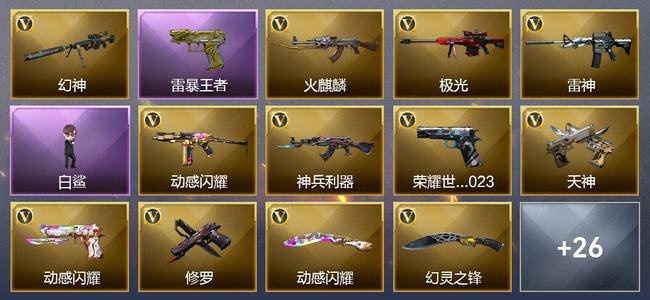 穿越火线（CF）3王者武器 43V武器 24V角色 10皮肤 可排位