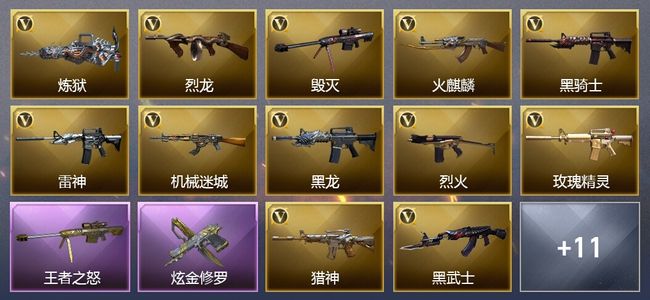 穿越火线（CF）1王者武器 1炫金武器 25V武器 6V角色 4皮肤 可排位