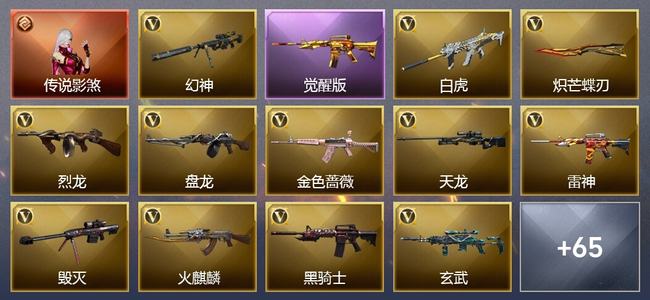 穿越火线（CF）1传说角色 1传说武器 4王者武器 2炫金武器 94V武器 35V角色 34皮肤 可排位 无