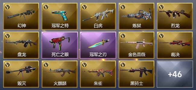 穿越火线（CF）0传说角色 0传说武器 3王者武器 4炫金武器 47V武器 30V角色 22皮肤 可排位 无