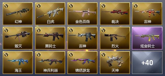 穿越火线（CF）0传说角色 0传说武器 2王者武器 1炫金武器 49V武器 33V角色 23皮肤 可排位 无
