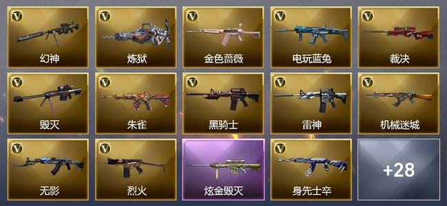 穿越火线（CF）0传说角色 0传说武器 6王者武器 1炫金武器 36V武器 18V角色 27皮肤 可排位 荣耀之巅