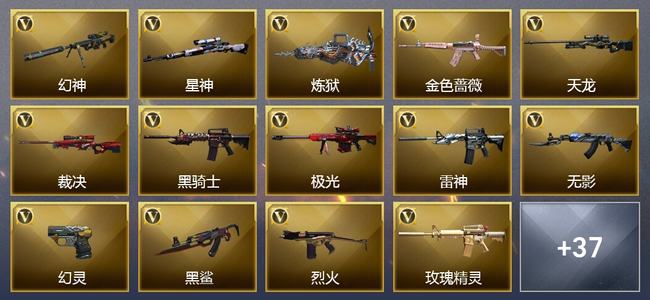 穿越火线（CF）0传说角色 0传说武器 2王者武器 1炫金武器 53V武器 26V角色 11皮肤 可排位 枪王