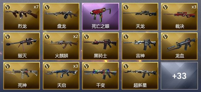 穿越火线（CF）4王者武器 1炫金武器 38V武器 1V角色 6皮肤 可排位 专家 默认标题