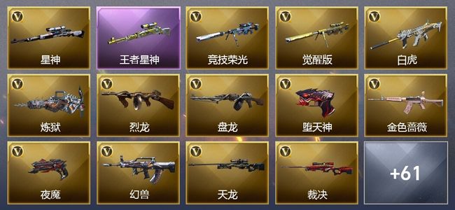 穿越火线（CF）17王者武器 8炫金武器 115V武器 20V角色 17皮肤 可排位