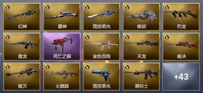 穿越火线（CF）6王者武器 2炫金武器 74V武器 23V角色 12皮肤 可排位