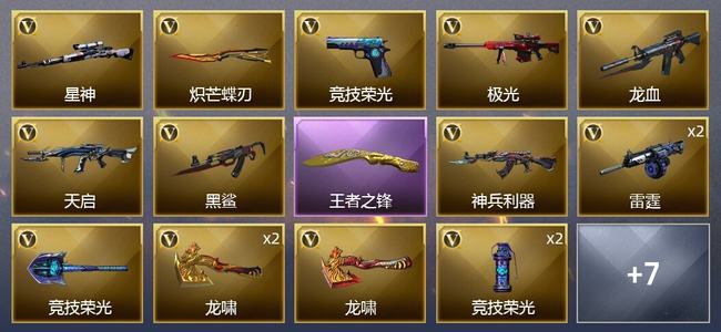 穿越火线（CF）1王者武器 23V武器 1V角色 6皮肤 可排位 专家