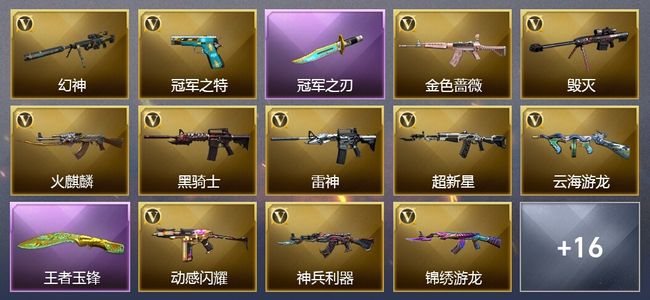 穿越火线（CF）1王者武器 21V武器 1V角色 12皮肤 不可排位 大师