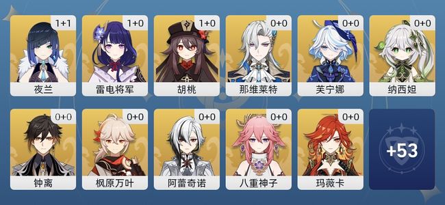 原神34黄 27角色黄 7武器黄 19五星角色 7五星武器 女主 60级