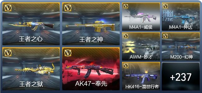 穿越火线：枪战王者V7 10王者武器 267英雄武器 6英雄角色 552万化 枪圣