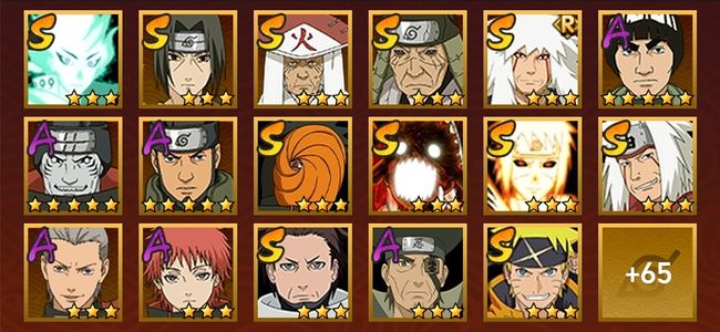 火影忍者V14 12S忍 70A忍 256忍 1727S碎片 22通灵 900W战力 前10名 上忍