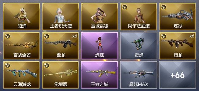 穿越火线（CF）1王者武器 53V武器 2V角色 15皮肤 可排位 新锐