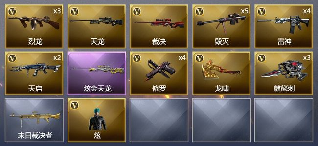 穿越火线（CF）1炫金武器 24V武器 1V角色 3皮肤 不可排位 新锐