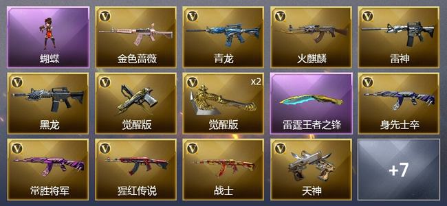 穿越火线（CF）1王者武器 16V武器 5皮肤 可排位 新锐