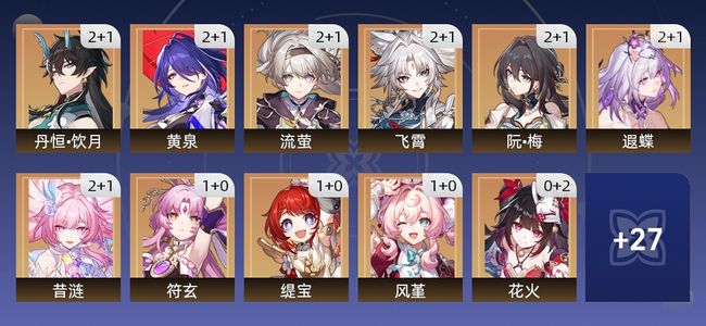 崩坏：星穹铁道123黄 74角色黄 49光锥黄 38五星角色 22五星光锥 70级 女主