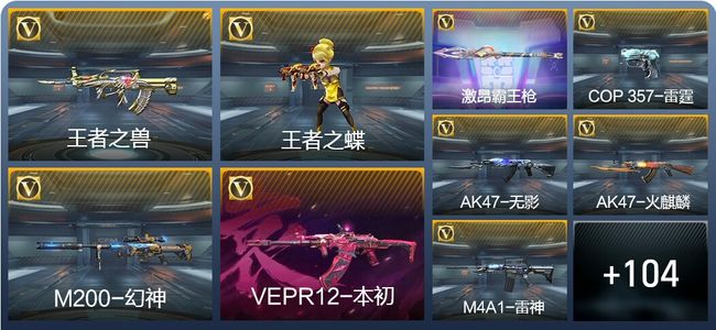 穿越火线：枪战王者3王者武器 113英雄武器 5英雄角色 163万化 大师SS