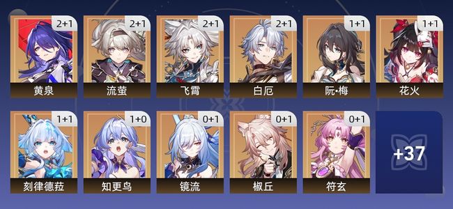 崩坏：星穹铁道93黄 54角色黄 39光锥黄 26五星角色 23五星光锥 70级 女主