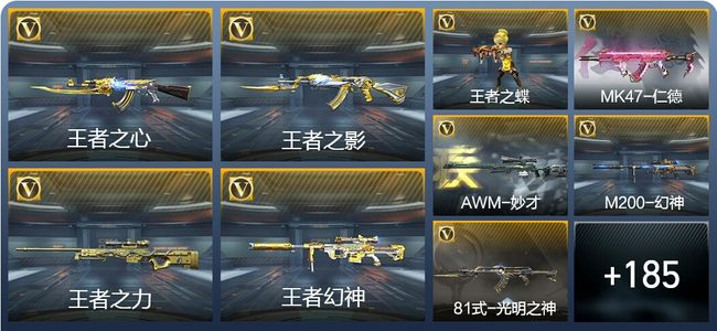 穿越火线：枪战王者V6 16王者武器 196英雄武器 6英雄角色 341万化 枪圣SSS