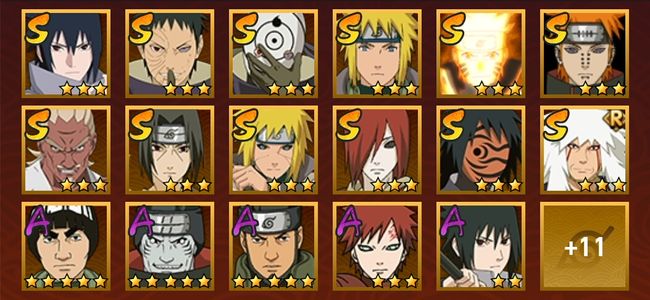 火影忍者V8 12S忍 16A忍 124忍 1600S碎片 16通灵 800W战力 前500名 下忍