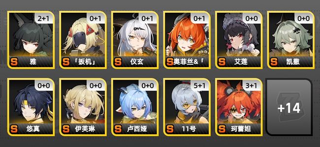 绝区零31黄 23角色黄 13S角色 7S音擎 5S邦布 男主 59