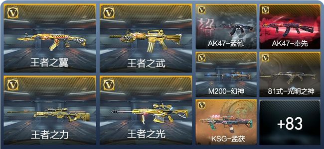 穿越火线：枪战王者V7 7王者武器 99英雄武器 5英雄角色 203万化 枪皇S