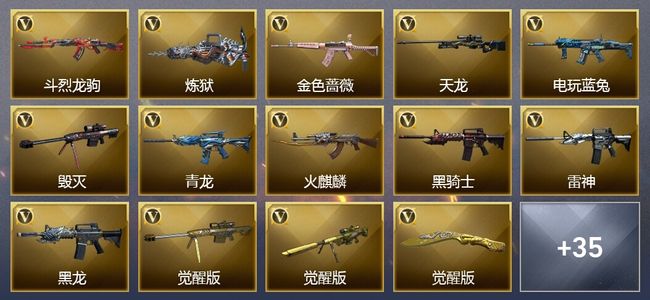 穿越火线（CF）1炫金武器 40V武器 20皮肤 可排位