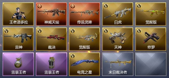 穿越火线（CF）2传说武器 2王者武器 10V武器 2皮肤 可排位 枪王