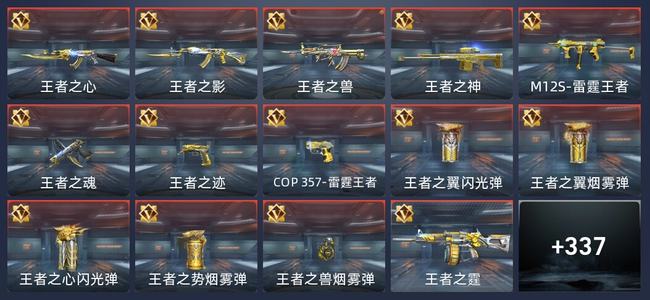 穿越火线：枪战王者V3 23王者 337英雄武器 14英雄角色 633万化 专家S