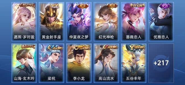 王者荣耀V6 1星传说 4传说 61史诗 229皮肤 绝世王者