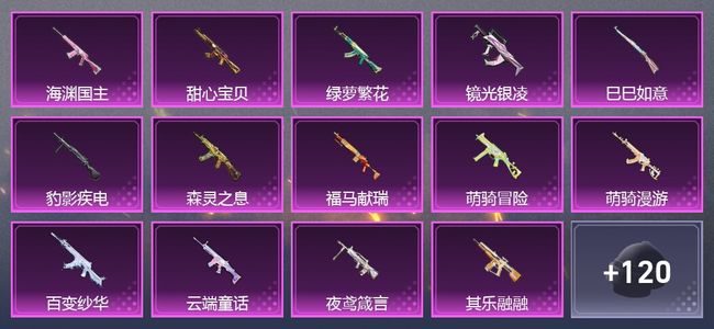 和平精英1载具 15升级枪 9粉装 374枪皮 260套装 6印记