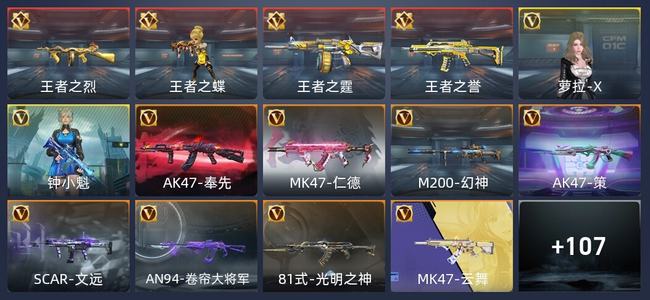穿越火线：枪战王者199王者 270英雄武器 6英雄角色 新锐