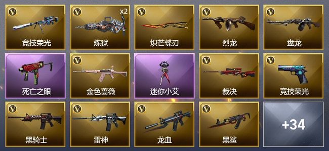 穿越火线（CF）1王者武器 1炫金武器 38V武器 8皮肤 可排位 新锐