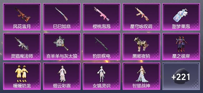 和平精英1载具 8升级枪 10粉装 3尾迹 123枪皮 94套装 13印记