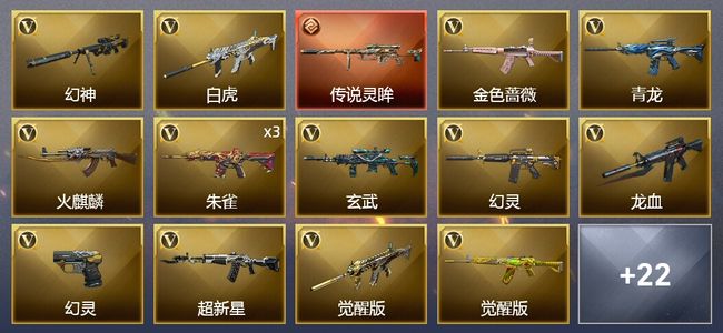 穿越火线（CF）1传说武器 1炫金武器 38V武器 2V角色 7皮肤 可排位 新锐