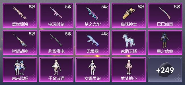 和平精英1载具 8升级枪 5粉装 134枪皮 113套装 51044热力 5印记 王牌