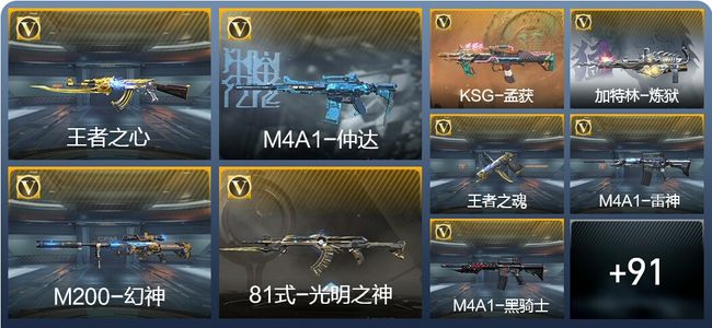 穿越火线：枪战王者V2 4王者武器 111英雄武器 1英雄角色 149万化 枪王SSS