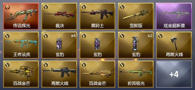 穿越火线（CF）1传说武器 1炫金武器 21V武器 1皮肤 可排位 传奇