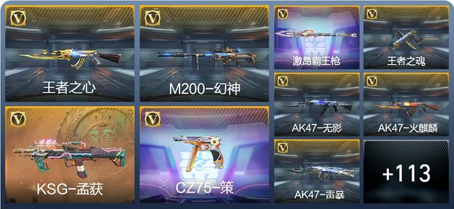 穿越火线：枪战王者V1 2王者武器 134英雄武器 3英雄角色 168万化 枪皇SSS